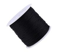 KOSDFOGE Chinese Knot Cord Durable Nylon Macrame Thread Black 100M x 0.8mm for Jewelry Making