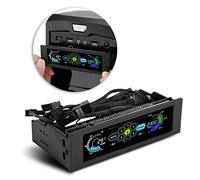 KOSDFOGE Controller Ventola Computer velocità 5 Ventole, Sensore Temperatura CPU Pannello LCD Frontale Raffreddamento Computer Alloggiamento unità per Visualizzazione Data Ora Temperatura