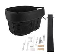 KOSDFOGE Dog Cycling Basket Cycling Shopping Basket Portable Cat and Dog Carrier for Front Crossbar with Sponge Liner Safety Strap Black (Tipo A.)