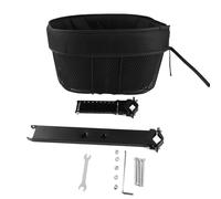 KOSDFOGE Dog Cycling Basket Cycling Shopping Basket Portable Cat and Dog Carrier for Front Crossbar with Sponge Liner Safety Strap Black (Tipo B.)
