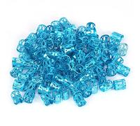 KOSDFOGE Hair Braiding Beads Rings Cuff Styling Decoration 100PCS Bag 7 Colors for Long Hair Braids Dreadlocks Decor (Blue)