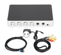 KOSDFOGE HD Multimedia Interface Mixer 4K 1080P DC 12V Amplificatore per Microfono Audio Regolabile per TV Box Android E Lettori DVD(Norma Europea)