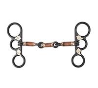 KOSDFOGE Horse Chew Black Stainless Steel Training Bit Copper Wire Wrapped Mouth for Equestrian Training Size 14cm Black