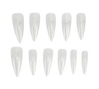 KOSDFOGE, punte trasparenti per unghie finte, unghie finte lunghe e trasparenti, scolpite ultra sottili, levigano le unghie finte semismerigliate per feste di appuntamenti di (Droplet Shape)
