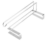 KOSDFOGE Stainless Steel Kitchen Door Roll Paper Holder Towel Rack Hanger Waterproof Over Door Design for Bathroom Kitchen Silver