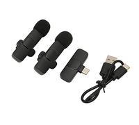 KOSDFOGE Wireless Lavalier Microfono 1 per 2 Lavalier Lapel Mic Supporta la registrazione durante la ricarica per interviste in streaming live, podcast