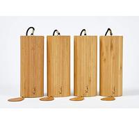 Koshi Set di 4 campanelli a vento, per yoga, relax, Oberton, decorazione da giardino, benessere, terapia del suono, bambù