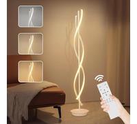 KOSHSH Lampada Da Terra Moderna,155cm Piantana Lampada Da Terra Salotto,52W LED Lampade Da Terra Infinitamente Dimmerabile Con Telecomando,Spirale Design Per Camera Da Letto Ufficio Lettura (WHITE)