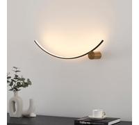 KOSILUM - Lampada a LED a metà cerchio nero supporto in ottone - Curva - Luce bianca calda illuminazione soggiorno camera da letto cucina corridoio - 10 W - 1061 lm - LED integrato - IP20