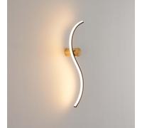 KOSILUM - Lampada a LED lunga onda nera e supporto in ottone - Curva - Luce bianca calda illuminazione soggiorno camera da letto cucina corridoio - 10 W - 1061 lm - LED integrato - IP20