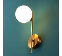 KOSILUM - Lampada da parete a globo in vetro bianco look vintage - Neira - Luce bianca calda illuminazione soggiorno camera da letto cucina corridoio - 1 x max 5 W - G9 - IP20