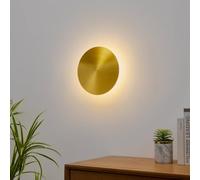 KOSILUM - Lampada da parete rotonda con finitura in ottone LED integrata, 18 cm, luce bianca calda, illuminazione soggiorno, camera da letto, cucina, corridoio, 7 W, 779 lm, LED integrato, IP20