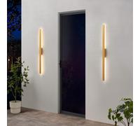 KOSILUM - Lampada da parete ultra design minimalista dorata LED per esterni, luce bianca calda, illuminazione soggiorno, camera da letto, cucina, corridoio, 20 W, 1500 lm, LED integrato, IP65