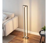 KOSILUM - Lampada da terra per interni, colore nero, rettangolare, LED dimmerabile, luce bianca calda, illuminazione soggiorno, camera da letto, cucina, corridoio, 36 W, 2745 lm, LED integrato, IP20