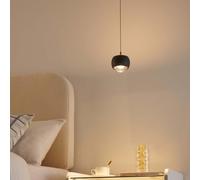 KOSILUM - Piccola lampada a sospensione nera dimmerabile design sobrio in metallo - Finn - Luce bianca calda illuminazione soggiorno camera da letto cucina corridoio - 12 W - 1046 lm - LED integrato -