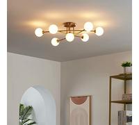 KOSILUM - Plafoniera alla moda in metallo e vetro bianco - Estrela - Luce bianca calda illuminazione soggiorno camera da letto cucina corridoio - 7 x max 5 W - G9 - IP20