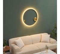 KOSILUM - Plafoniera o grande applique dimmerabile cerchio ottone 80 cm - Ceira - Luce bianca calda illuminazione soggiorno camera da letto cucina corridoio - 28 W - 3488 lm - LED integrato - IP20
