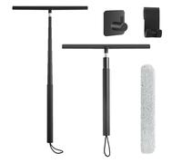 KOSLEOW Tergivetro per Doccia Telescopico 120-146cm, Tira Acqua per Vetri con Manico in Alluminio e 32CM Testina in Silicone, Pulisci Vetri per Finestre, Bagno, Auto