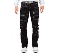 KOSMO LUPO Jeans Uomo Patchwork Borchie Cuciture Contrasto Denim Casual | Jeans da uomo in denim con patchwork, borchie e cuciture a contrasto, ideale per tempo libero, streetwear e clubwear