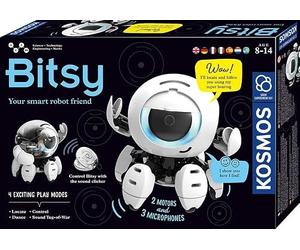 Kosmos 617424 Bitsy - Il Tuo Intelligente Amico Robot, Robot per Bambini, controlla Bitsy con Il clicker sonoro, Scatola degli esperimenti da 8 a 12 Anni, Istruzioni multilingue