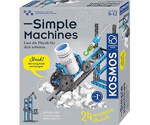 Kosmos 620868 Simple Machines, Kit Meccanico per 24 Modelli Come puleggia e Gru, Inclusa Bilancia a Molla, Scatola per esperimenti per Bambini dagli 8 ai 12 Anni, capire Facilmente la Fisica,
