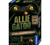 Kosmos 683023 Allie Gator, Gioco di Carte per 2-5 Giocatori a Partire dagli 8 Anni, Fantastico Gioco d'azione, in Pratica Scatola Magnetica Open & Play, Gioco da Viaggio, Piccolo Regalo per Bambini e