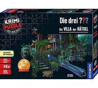 KOSMOS 697976 - Crime Puzzle: The Three ??? - The Villa of the Riddles, si illumina al buio, 300 pezzi con lampada UV, lettura - puzzle - risoluzione di puzzle, per bambini dai 10 anni