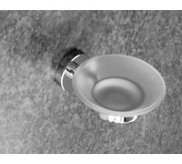 Kosmos Chrome Porta Sapone Con Inserto IN Vetro Inossidabile Vetro Satinato