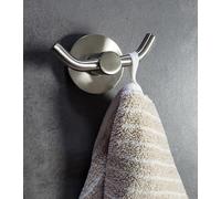 KOSMOS TEC Gancio Doppio Metallo Look Acciaio Inossidabile Opaco Spazzolato