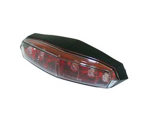 KOSO Mini LED taillight, riflettore rosso con vetro trasparente, con bullone di fissaggio M5, nero