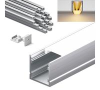 KOSOOM Profilo LED 2 m x 20 pezzi, dimensioni profilo 20 x 20 mm, compatibile con strisce LED fino a 15,4 mm, ideale per applicazioni commerciali e domestiche