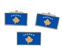 Kosovo Bandiera Gemelli E Fermacravatta Set