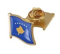 Kosovo Lag Spilla Per Camicia Smaltata,Bottoni Spille Per Modestia,Spille Copri Spilla Spille Per Camicetta,Bottoni Invisibili Di Sicurezza Spilla Fissa Anti Esposizione Per Borse,T-Shirt,Tutti I Vest