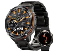 KOSPET Smartwatch uomo, Batteria extra large, impermeabile 50m, Corpo in acciaio inox robusto orologio militare con GPS, Display AMOLED da 1,43", Pressione, Altitudine e bussola (iOS/Android)