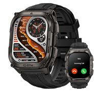 KOSPET Tank M4 Smartwatch Uomo, Acciaio Inox Completo, GPS a 6 Satelliti & Mappe Offline, 10ATM Subacqueo 45m, Batteria 50 Giorni, Chiamate Bluetooth, Monitor Salute 24/7, 1.96",Android & iOS Nero