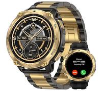 KOSPET TANK T4 Special Edition Smartwatch Uomo, Rugged Militare AMOLED,GPS con Mappe Offline,impermeabile 10 ATM,Batteria 50 Giorni,Chiamate Bluetooth, cardiofrequenzimetro per Android e iOS Oro