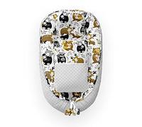 Kospu babynest con cuscino e coperta per bambini, peluche in cotone e minky, imbottitura 100% silicone perline, paracolpi 90 x 70 cm