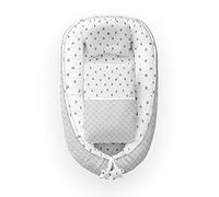 Kospu babynest con cuscino e coperta per bambini, peluche in cotone e minky, imbottitura 100% silicone perline, paracolpi 90 x 70 cm