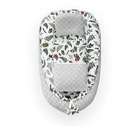 Kospu babynest con cuscino e coperta per bambini, peluche in cotone e minky, imbottitura 100% silicone perline, paracolpi 90 x 70 cm