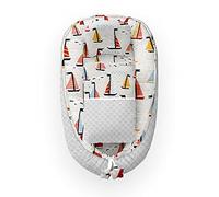 Kospu babynest con cuscino e coperta per bambini, peluche in cotone e minky, imbottitura 100% silicone perline, paracolpi 90 x 70 cm