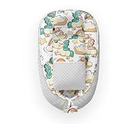 Kospu babynest con cuscino e coperta per bambini, peluche in cotone e minky, imbottitura 100% silicone perline, paracolpi 90 x 70 cm