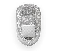 Kospu babynest con cuscino e coperta per bambini, peluche in cotone e minky, imbottitura 100% silicone perline, paracolpi 90 x 70 cm