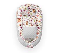 Kospu babynest con cuscino e coperta per bambini, peluche in cotone e minky, imbottitura 100% silicone perline, paracolpi 90 x 70 cm