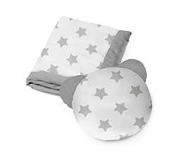 Kospu set biancheria da letto e coperta per bambini e ragazzi, tessuto in cotone e velluto, imbottitura 100% poliestere, coperta per dormire 135 x 100 cm, cuscino per dormire orso æ50 cm