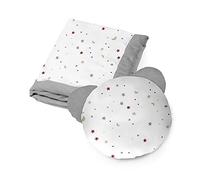 Kospu set di biancheria da letto e coperta per bambini e ragazzi, tessuto in cotone e velluto, imbottitura 100% poliestere, coperta per dormire 135 x 100 cm, cuscino per dormire orso æ50 cm