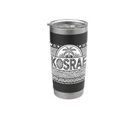 Kosrae Tribal Design Micronesia Isola del Pacifico Idea Regalo Bicchiere termico in acciaio inox doppia parete
