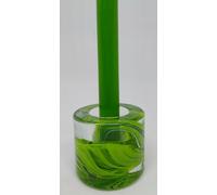 Kosta Boda portacandela COLONNE Anna Ehrner Des Candlestick 6,5cm verde/ bianco