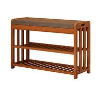 KOSTING Narrow Shoe Rack Bench for Entryway,Kitchen Table Bench, Shoe Wood Storage Bench with Cushion for Hallway, Bedroom, Living Room,Dining Room,(60 * 27 * 45cm)