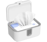 KOSTTE Salviette per bambini, dispenser di salviette di grande capacità, anche riscaldamento pannolino con luce notturna, interruttore on/off