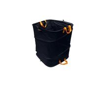 Fiskars Sacco da giardino PopUp con maniglie, Pieghevole per risparmiare spazio, Capacità: 175 L, Altezza: 70 cm, Larghezza: 50 cm, Nero/Arancione, Ergo, 1028372